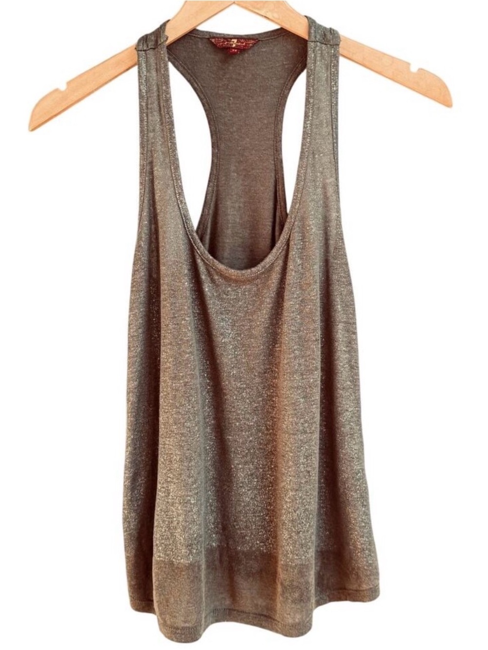 7 For All Mankind Metallic Linen Racerback Tank
